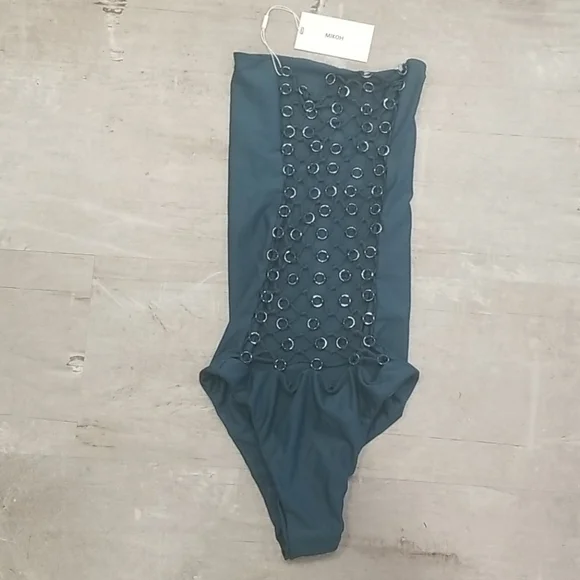 💕MIKOH💕 Waikele Strapless One Piece Swimsuit Green Small S NWT